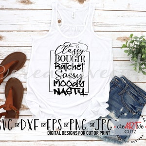 Savage SVG Classy Bougie Ratchet DXF, Sassy Moody Nasty, Klippfil, PNG, Clipart, Utskrivbar bild 2