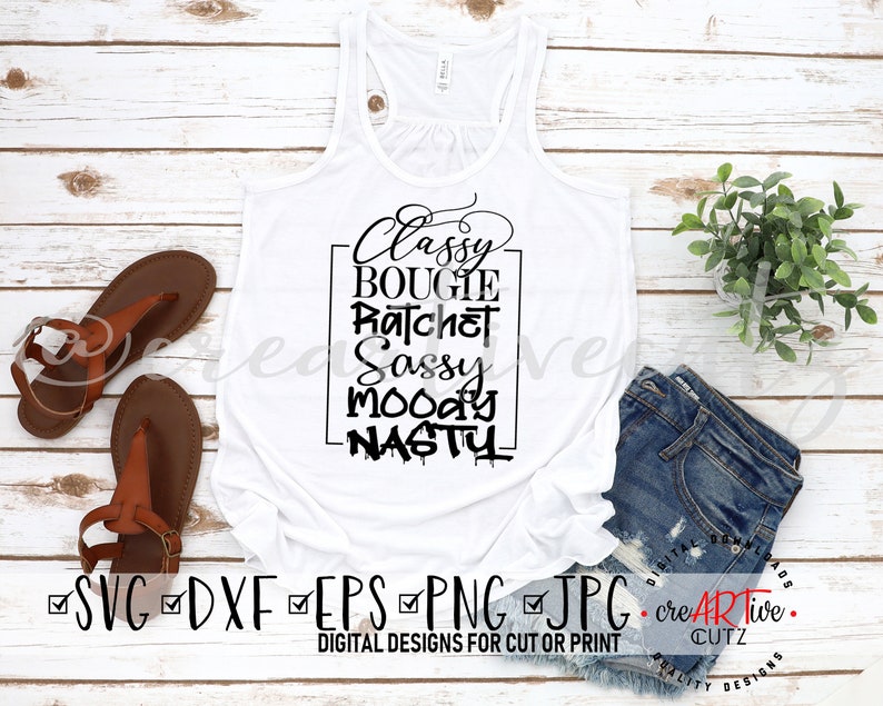 Savage SVG Classy Bougie Ratchet DXF, Sassy Moody Nasty, Klippfil, PNG, Clipart, Utskrivbar bild 2