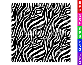 May include: Black and white zebra print pattern. The pattern is made up of wavy lines that create a striped effect.