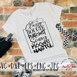 Savage SVG Classy Bougie Ratchet DXF, Sassy Moody Nasty, Klippfil, PNG, Clipart, Utskrivbar bild 3
