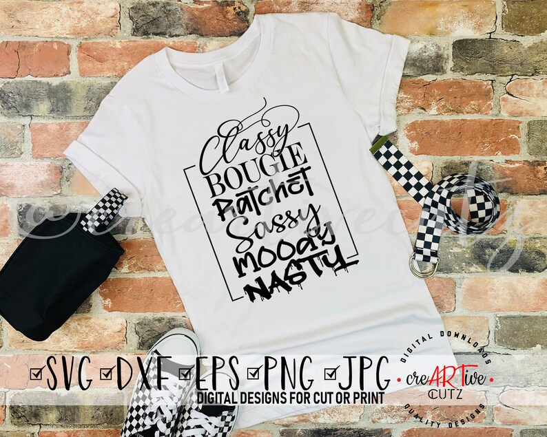 Savage SVG Classy Bougie Ratchet DXF, Sassy Moody Nasty, Klippfil, PNG, Clipart, Utskrivbar bild 3