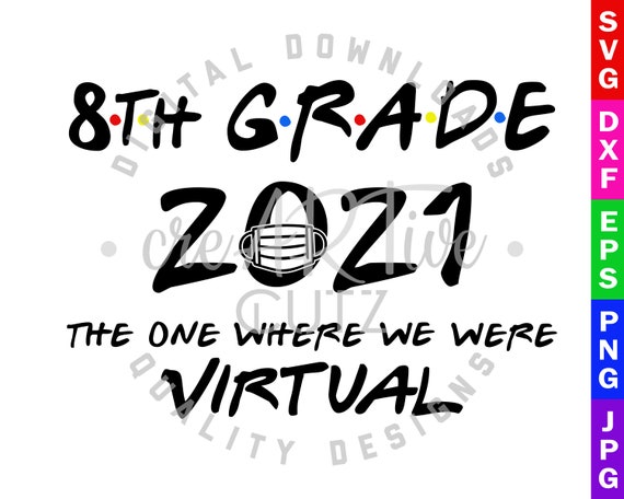Download 8th Grade 2021 Svg Eighth Grade Virtual Png The One Where We Etsy