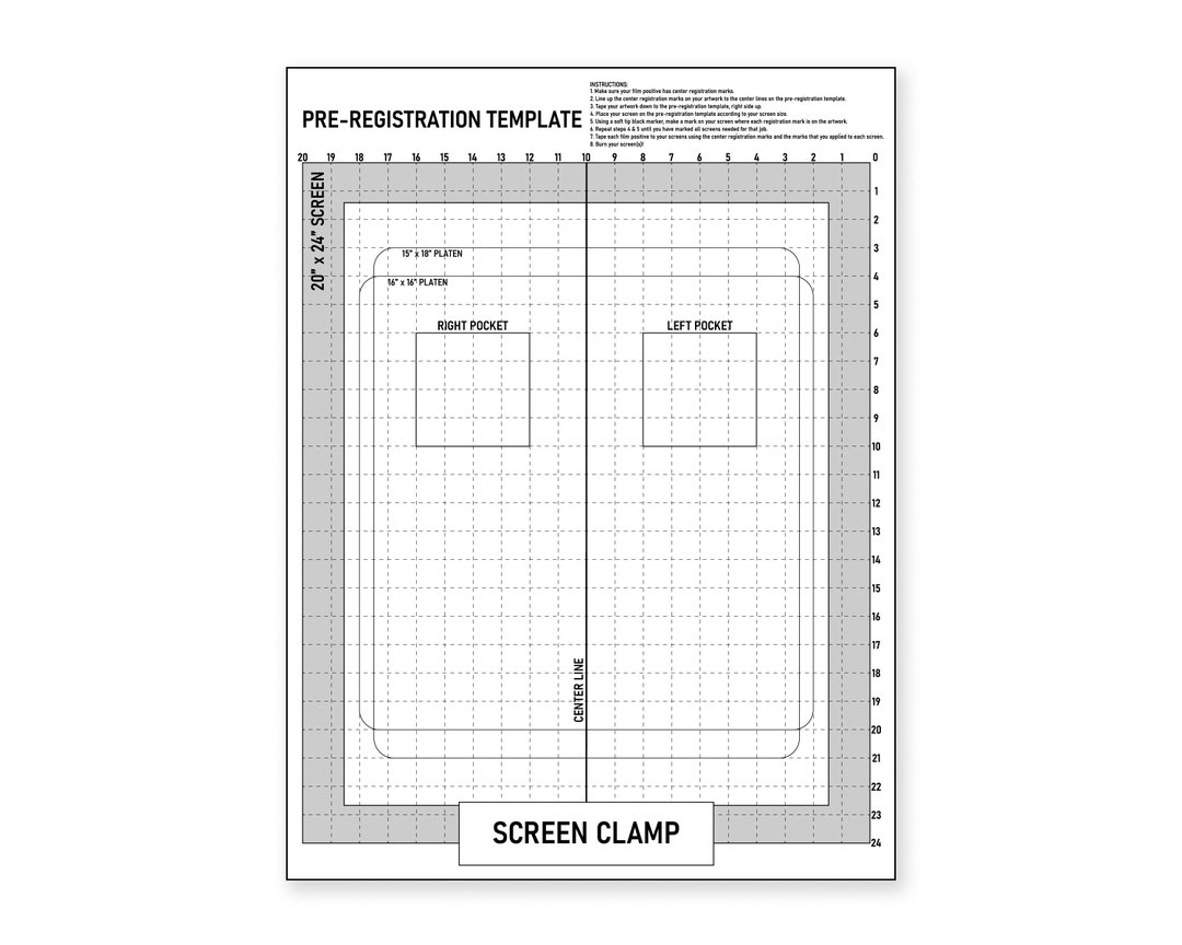 Pre registration Template Screen Printing Registration Placement Pre registration Template Screen Printing Registration Placement