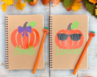 Personalized Halloween Pumpkin Notebook, Kids Halloween Party Gifts, Kids Boo Basket, Party Favors for Kids, Halloween Basket Stuffers