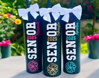 Senior Gifts, Senior Night Cheer Gift, Cheerleader Gifts for High School Senior, Class of 2027, Senior 2027 Gifts, Water Bottle Personalized