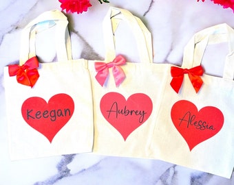 Valentines Day Gift Bags, Valentines Day Gift Bag for Kids, Kids Valentines Day Gift, Personalized Tote Bag for Kids, Gift for Boy or Girl