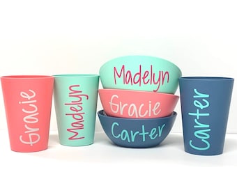 Personalized Cups and Bowls, Birthday Party Favors for Girls, Birthday Party Favors for Boys, Kids Party Cups and Bowls, Kids Party Favor