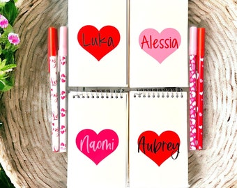 Valentines Kids Gifts, Personalized Notebook, Personalized Valentines Party Favors, Kids Valentines Gifts, Classroom Party Favors, Notepad