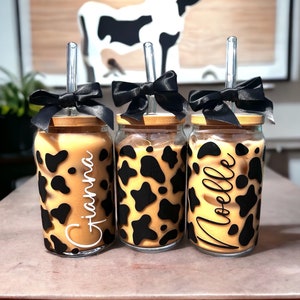 Cow Print Tumblers, Cow Print Gifts, Cow Print Cup, Cow Print Tumbler, Cow Print Tumbler Cup, Cow Print Glass Cup, Iced Coffee Cup