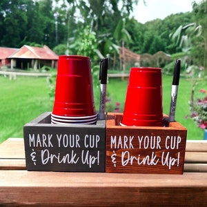 Solo Cup Holder, Plastic Cup Holder, Party Cup Holder, Summer Party Decor, Mark Your Cup and Drink Up, Adult Party Decor, Housewarming Gift