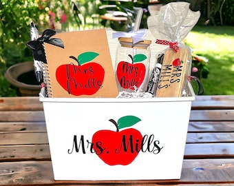 Personalized Teacher Gift Basket, Gift for Teacher, Teacher Appreciation Gifts, Birthday Gift for Teacher, Back to School Classroom Decor