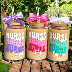 Personalized Nurse Gifts, Nurse Tumbler, Custom Nurse Gift, Nurse Appreciation Gift, Nurse Graduation Gift, RN Gifts, Nurse Coffee Cup personalized nurse iced coffee glass