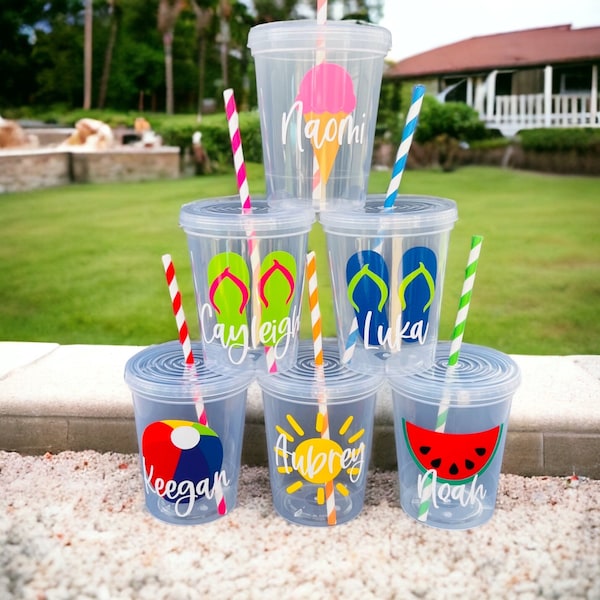 Summer Party Favors for Kids, Summer Pool Party Cups, Kids Party Cups, Summer Beach Party, Beach Party Favors, Pool Party Favors for Kids