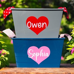 Valentines Day Gift Basket for Kids, Personalized Valentines Basket for Kids, Valentines Buckets, Kids Valentines Day Gifts, Toddler Gift