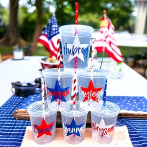 Kids 4th of July Party Cups, Kids Party Favors, Kids Party Cups, Personalized 4th of July Cups for Kids, 4th of July Decorations, Pool Party