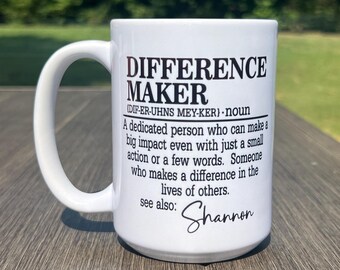 Boss Gifts, Boss Gift for Women, Bosses Day Gifts, Personalized Coffee Mug for Boss, Difference Maker, Gift for Boss, Boss Lady, Bosses Gift
