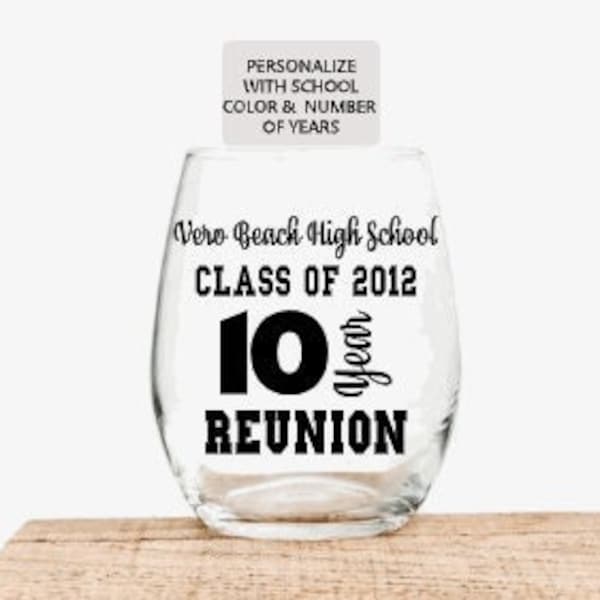 High School Reunion Gifts, Class Reunion Favors, Class Reunion Wine Glass, Reunion Gifts, Class Reunion Decorations, Personalized Favors