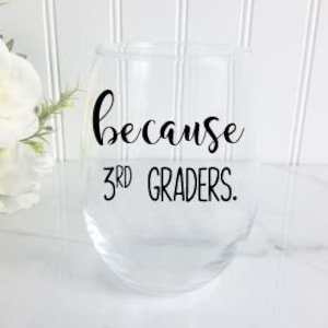Personalized Floral Teacher Stemless Wine Glass, Design: TEACHER2