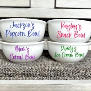  Personalization Universe Personalized Ice Cream Bowl -  Customizable Stoneware Bowls for Ice Cream, Soup, Cereal - Dishwasher &  Microwave Safe, Chip-Resistant : Home & Kitchen