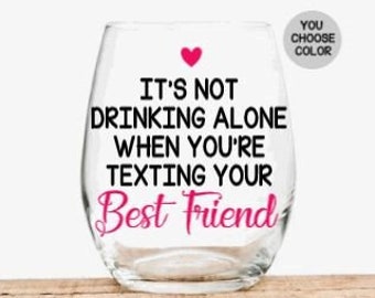 Best Friend Gifts, Best Friend Birthday Gifts, Gifts for Best Friend, Funny Wine Glass Gift for Bestie, Gift for BFF, Birthday Gifts for BFF