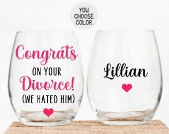 Divorced Gifts for Her, Gift for Divorce, Funny Divorce Gift, Congrats on your Divorce We Hated Him, Divorce Party, Breakup Gift