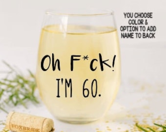 60th Birthday Gift for Women, 60th Birthday Gift for Men, Gift for 60th Birthday, 60th Birthday Party Favors, 60th Birthday Wine Glass