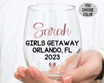 Girls Trip Gifts, Girls Trip 2026, Girls Getaway Wine Glass Personalized, Girls Weekend Gift Ideas, Girls Trip Cups, Gift for Girls Trip