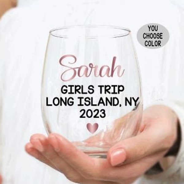 Girls Trip Wine Glasses, Girls Trip Gifts, Girls Getaway Wine Glass Personalized, Girls Weekend Gift, Girls Trip Cups, Gift for Girls Trip