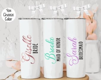 Bridesmaid Tumblers Personalized, Bridesmaid Gifts, Gift for Bridesmaids, Bachelorette Party Favors, Gifts for Her