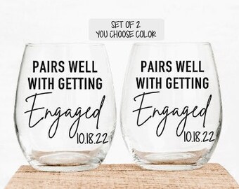 Engagement Gifts for Couple, Engagement Gift, Pairs Well With Being Engaged Glasses, Personalized Engagement Gifts for the Couple