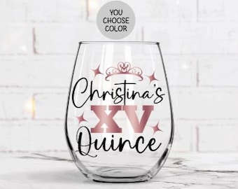 Personalized Quinceanera Favors, Quinceanera Gifts for Guests, Quince Favors, Quince Glasses, Personalized Quince Favors, Party Favors