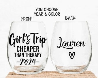 Girls Trip Wine Glasses, Girls Trip Gifts, Girls Getaway Wine Glass Personalized, Girls Weekend Gift, Girls Trip Cups, Gift for Girls Trip