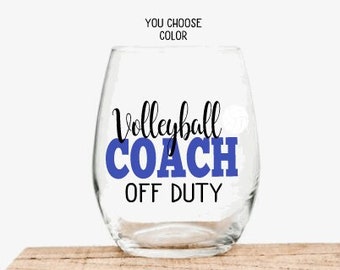 Volleyball Coach Gift, Gift for Volleyball Coach, Gift for Coach, Funny Gift for Coach, Personalized Wine Glass Gift for Volleyball Coach