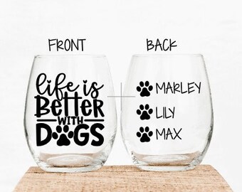 Dog Mom Wine Glass, Gift for Dog Mom, Dog Mom, Birthday Gift, Mothers Day, Dog Mom Gift, New Dog Mom Gift, Personalized Dog Mom Gift