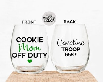 Cookie Mom Off Duty, Girl Scout Leader Gift, Gift for Girl Scout Troop Leader, Brownie Leader Gift, Troop Leader End of Year Gift