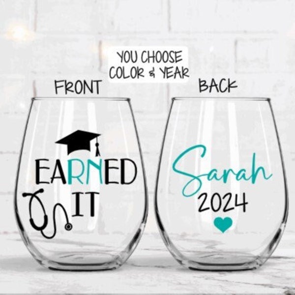 Nurse Graduation Gift, RN Gifts, Nursing School Graduation Gift, RN Graduation Gift, RN Graduation Gifts, Nurse Stemless Wine Glass