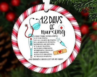 Nurse Ornament Christmas, Nurse Christmas Gift, Funny Nurse Gift, Christmas Gift for Nurse, Christmas Ornaments, Nurse Gifts for Coworkers