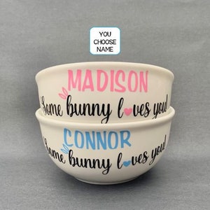 Some Bunny Loves You cereal bowl, Easter Basket Stuffers for Kids, Easter gifts, Easter Gifts for Kids, Easter Gift for Grandkids