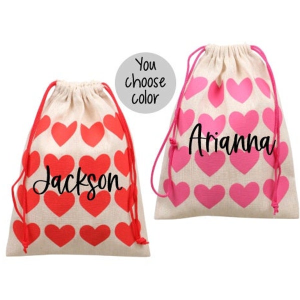 Valentines Day Treat Bags, Valentines Day Goodie Bags, Valentines Day Party Favor Bags, Valentines Day Gift Bag for Kids, Personalized gift