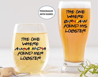 I found my lobster wine and beer set, wedding gifts for couple, bride and groom gifts, engagement gifts for couple, friends fan engagement