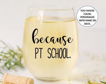 Physical Therapy School Graduation Gift, Gifts for PT School Students, Physical Therapist Wine Glass, Physical Therapy Gifts