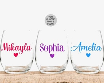 Personalized Stemless Wine Glass, Bridesmaid Glasses, Bridal Party Gift, Bridesmaid Proposal, Bridesmaid Wine Glass, Bridesmaid Gift