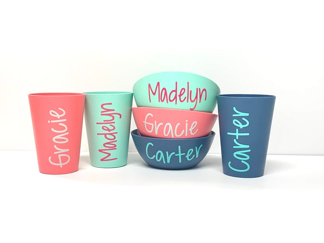 Personalized Cups and Bowls, Birthday Party Favors for Girls, Birthday