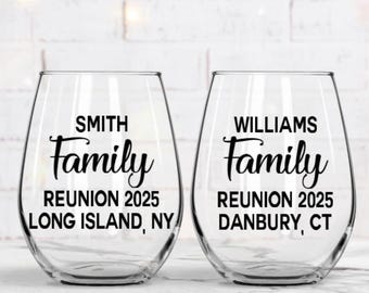 Personalized Family Reunion Gift, Family Reunion Favors, Family Reunion Gifts, Family Reunion Glasses, Summer Family Reunion, Custom Reunion