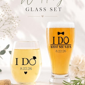 Cadeau de mariage personnalisé pour couple, cadeau pour les jeunes mariés, je fais et je fais ce qu'elle dit, coffret cadeau pour couple juste marié, cadeau de mariage amusant image 2