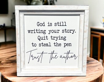 Wooden Christian Signs, Custom Wooden Sign, God is still writing your story, Housewarming Gift, Mental Health Signs, Christian Gifts