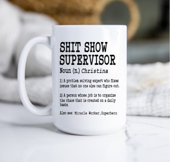 Shit Show Supervisor Glass Can - 16oz Funny Coworker Gift With Bamboo Lid