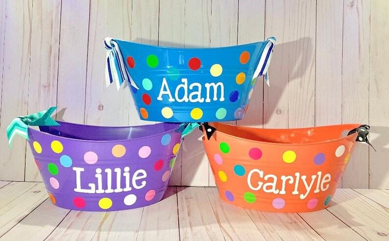 Personalized Easter Bucket, Personalized Easter Basket, Easter Basket for Girls, Easter Basket for Boys, Kids Easter Basket, Baby Easter image 4