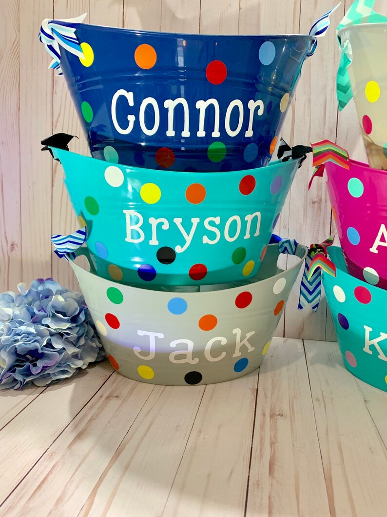 Personalized Party favor buckets personalized kids baskets Etsy