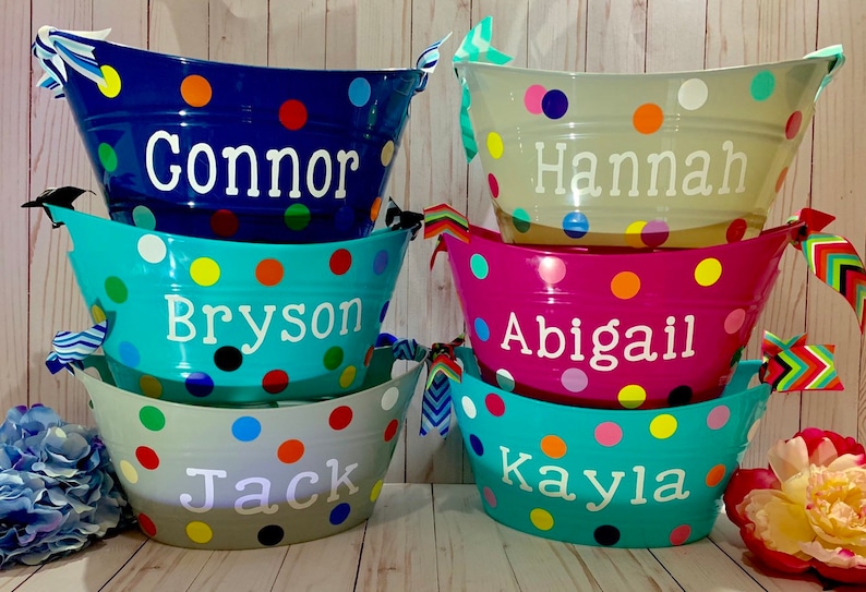 Personalized Party favor buckets personalized kids baskets Etsy